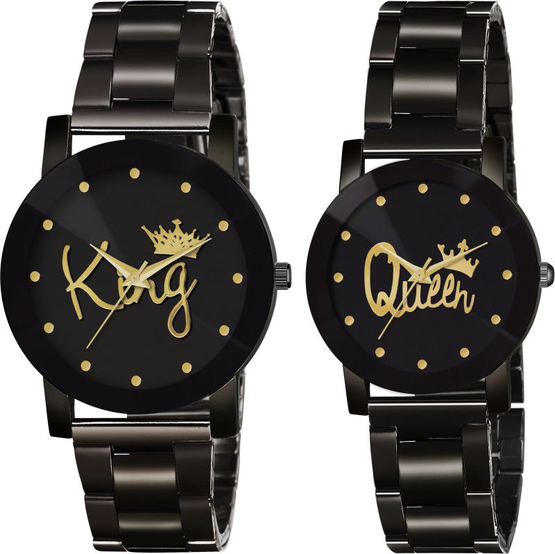 Analog Watch - For Couple King Queen Couple Watch Valentines Special