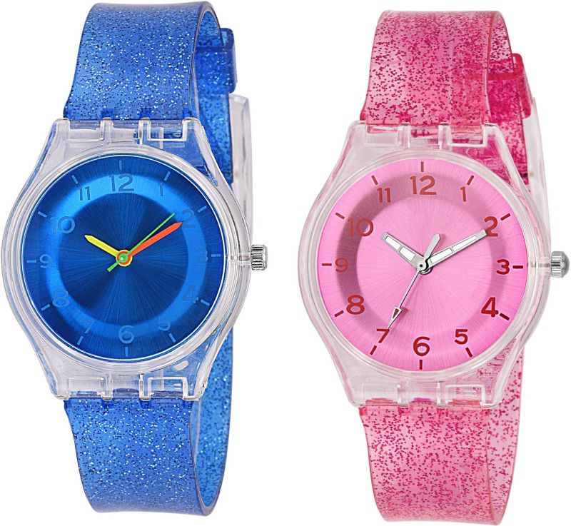 AMAZING KIDS COLLECTION Analog Watch - For Boys & Girls PINK AND BLUE SPARKLING FEATHER OR LIGHT WEIGHT