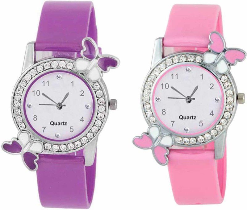 Analog Watch - For Girls New Butterfly Colourful Stylish Combo Watch For Girls & Women W-O10