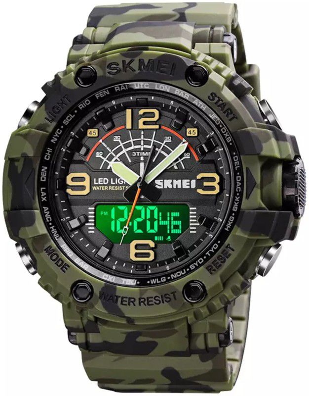 Waterproof Gym Fitness Freek Multi-Function Chronograph Sports Watch Analog-Digital Watch - For Men New Army Sports Durable Stylish Water Resistant