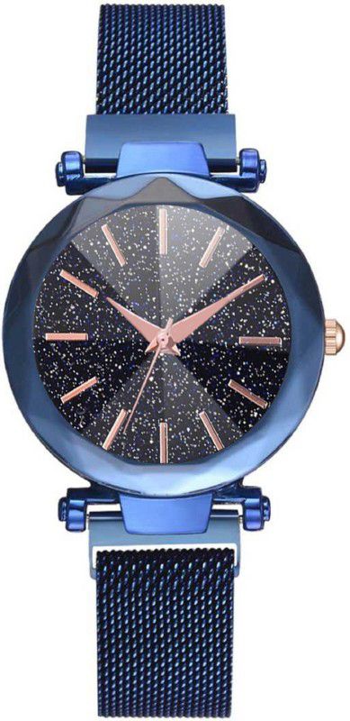 Analog Watch - For Girls BLUE MAGNETIC STEP BATCH FOR WOMEN MEN