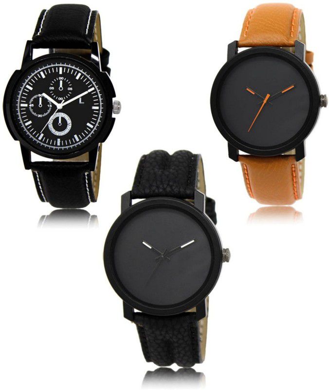 Stylish Attractive Professional Designer Combo Analog Watch - For Men LR-13-20-21 Hot Selling Premium Quality Collection Latest Set of 3