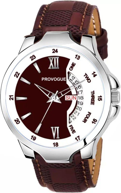 Trending Day & Date Feature For Boys Analog Watch - For Men PV224-Brown Dial Brown Strap