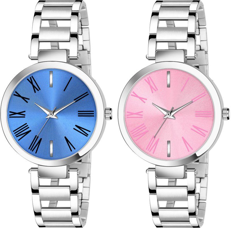 Analog Watch - For Women Combo Pack Of Two Blue and Pink Dial Girls