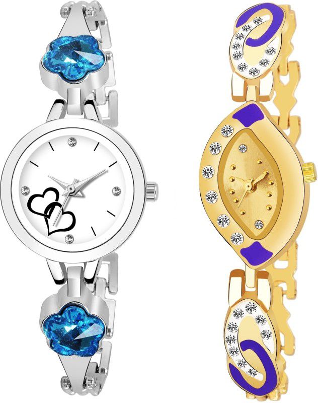 Analog Watch - For Girls New Arrival Unique Diamond Bracelet Multicolor Dial-130575