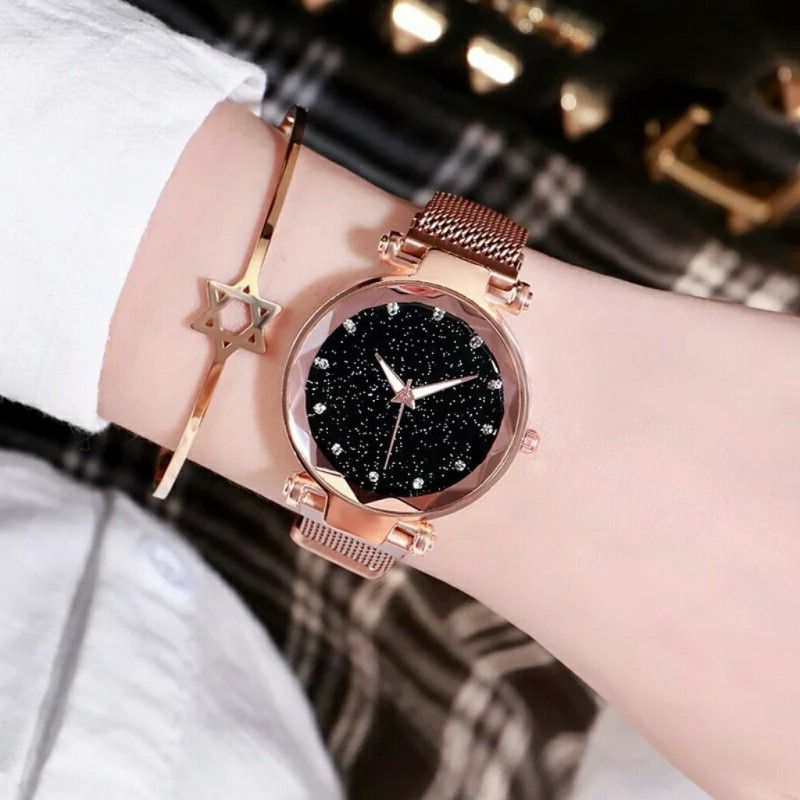 Analog Watch - For Women GE2524|New Professional Luxury Look Magnet Metal Mesh Strap