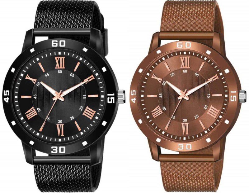 Analog Watch - For Men SWC-173 New Best Black And Brown Watch Combo For Boys