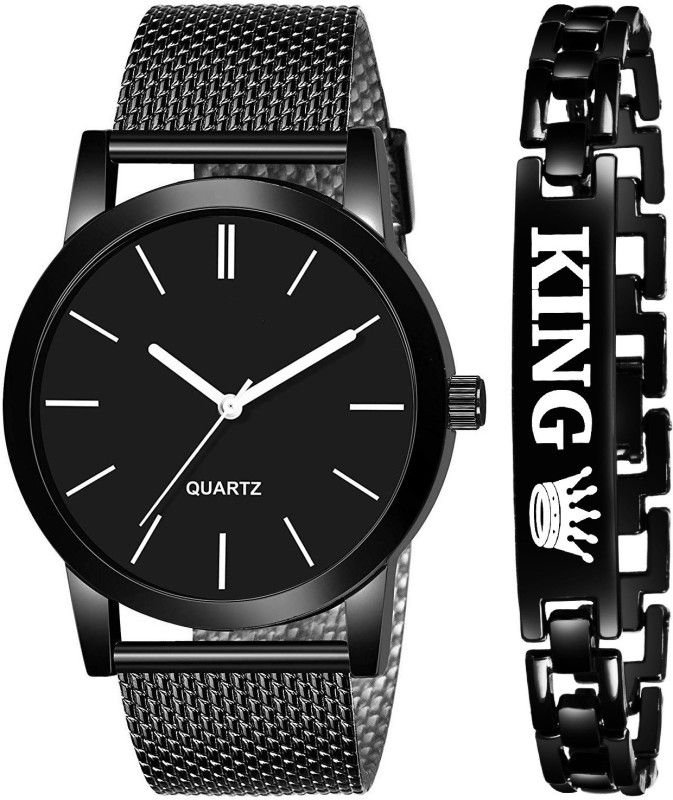 Analog Watch - For Men Premium Black Dial With White Points And Black PU Belt