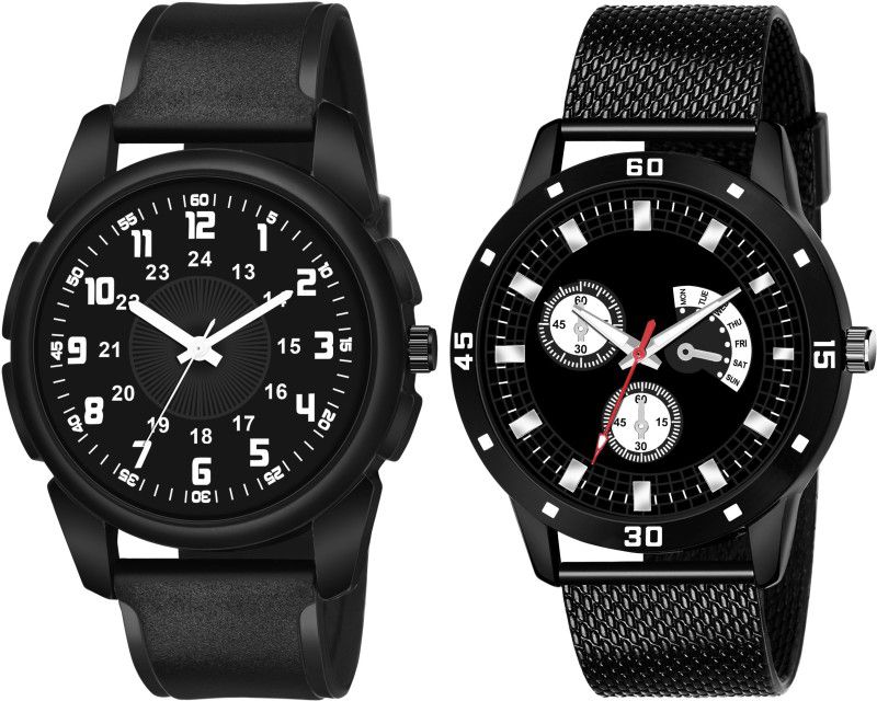 New Stylish Dial And Black watch Analog Watch - For Boys COMBO