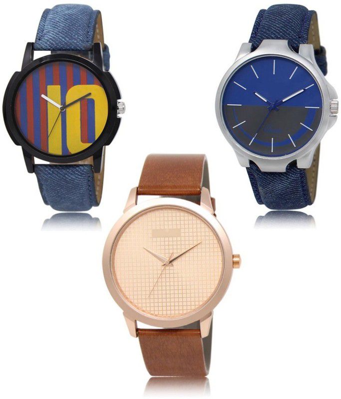Stylish Attractive Professional Designer Combo Analog Watch - For Men LR-10-24-34 Hot Selling Premium Quality Collection Latest Set of 3