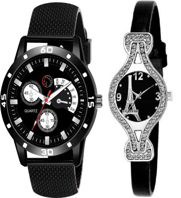 Analog Watch - For Couple True Lover's Choice Black (Beat For Retun Gift And Birthday )
