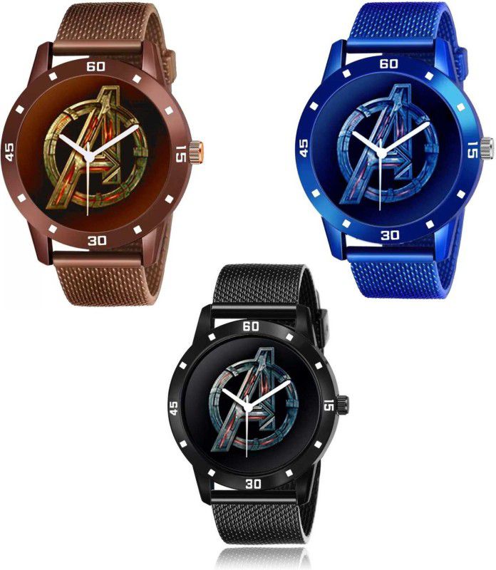 AVENGERS WATCH Analog Watch - For Boys NEW Avengers STYLISH DIAL- PU STRAP COMBO SET FOR MEN Analog Watch (PACK OF 3)