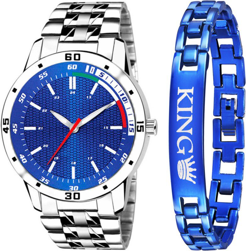 Analog Watch - For Men TY-1019 King Printed Bracelet & Sports Design Adjustable Length Blue Dial