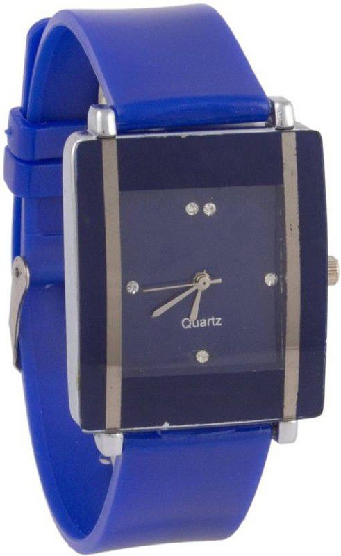 Analog Watch - For Men & Women Blue Square KAWA Dummy Glass Analouge Watch For Women And Girls Watch