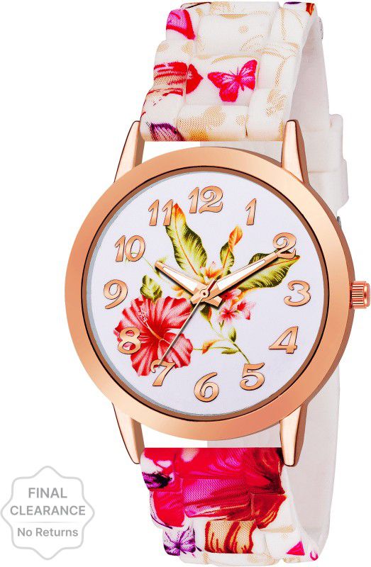Stylish watch for girls attractive design on strap Watch with Flower design in dial Analog Watch - For Girls Dsb-150