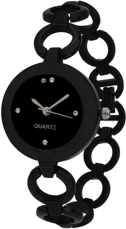Attractive And Designer Black Diamond Cut Shape Dial with Stainless steel black chain Analog Watch For women and girls Analog Watch Analog Watch - For Women 1400