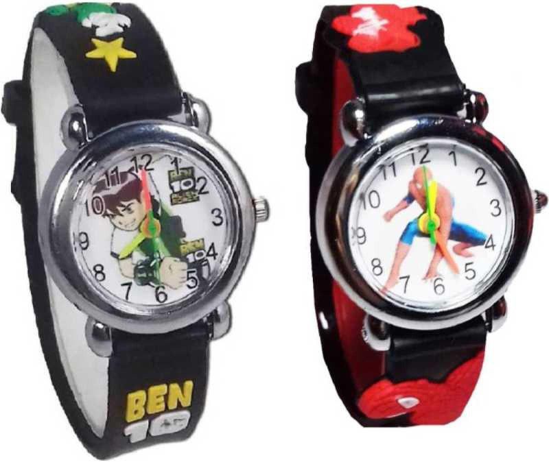 Analog Watch - For Boys & Girls Black Analogue Rubber Band Kids Combo Watches for Boys