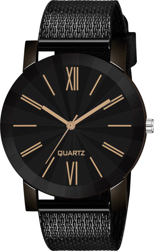 Formal style analog Analog Watch - For Men boy's attractive black strap black Roman dial "ALL BLACK "