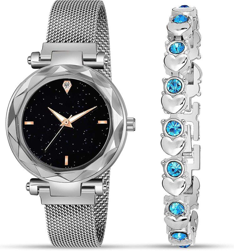 Analog Watch - For Women Top Trending Model Analog Watch with Silver Plated Bracelet Combo Watch Silver for women