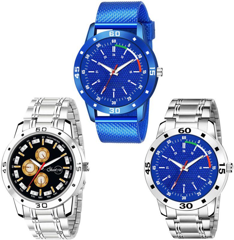 Analog Watch - For Men New Generation Rich Looking Multi Color Dial Different Type Design Combo Pack-03