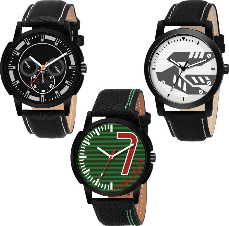 Analog Watch - For Boys BB-57-55-56 Combo Stylish Multicolor Designer Pack Of 3 watches