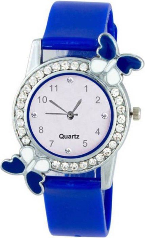 Analog Watch - For Men & Women Blue Butterfly Stylish PU Belt Watch For Girls & Women Watch - For Girls