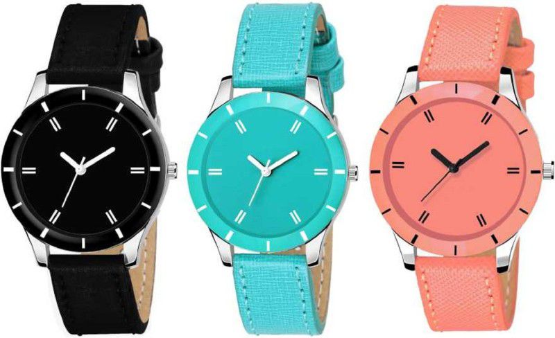 Analog Watch - For Girls Combo 3 Multi-Color Analogue Women