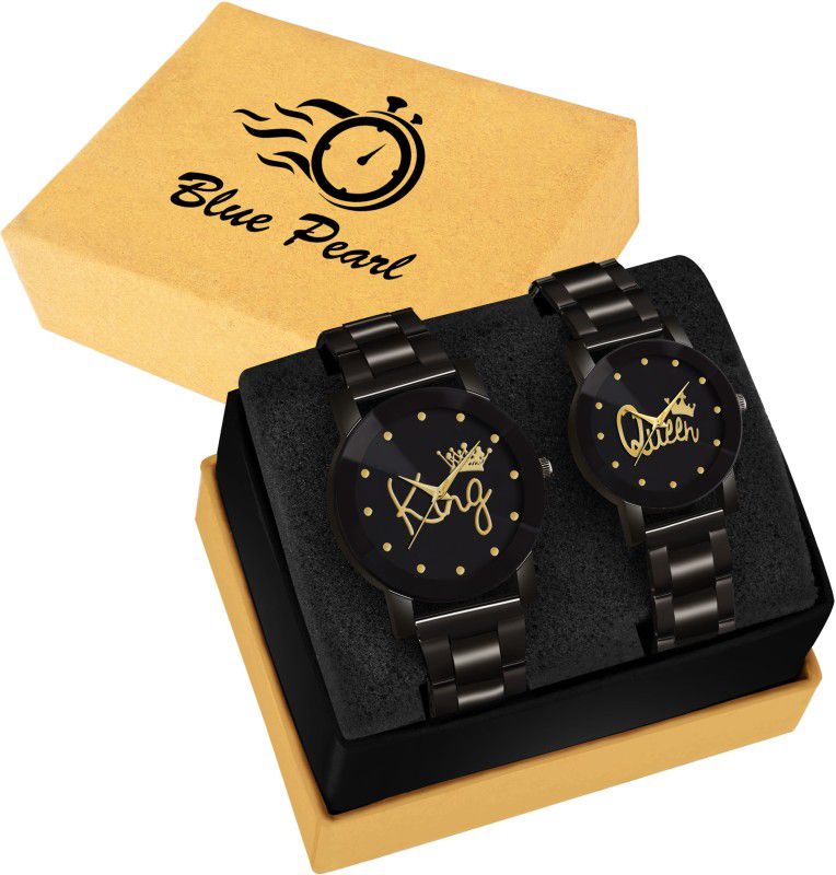 Analog Watch - For Couple New Best Designer King Queen Couple Watch For Boys & Girls