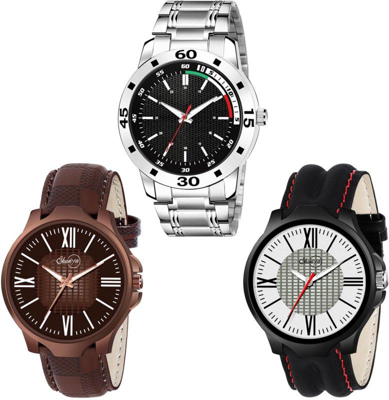 Analog Watch - For Boys New Style Luxurious Looking Round Dial Men Watch Combo Pack of 3