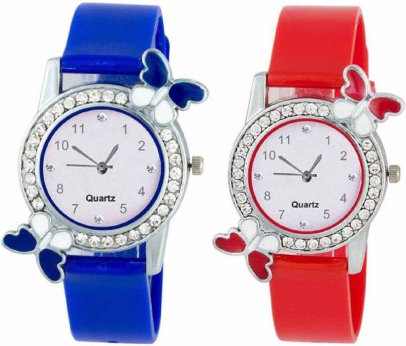 Analog Watch - For Girls Blue and Red watches combo