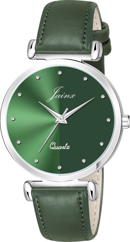 Green Dial Leatherette Strap Analog Watch - For Women JW8518