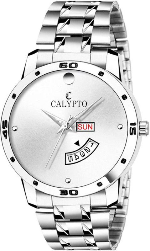 Exotic Premium Silver Stainless Steel Chain & White Dial Wrist Watch for Boys Analog Watch - For Men VTRZQ