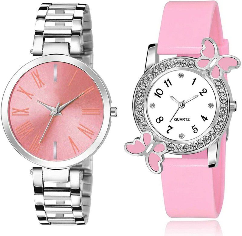 Analog Watch - For Girls New Stylish Combo Of 2 Silver And Pink