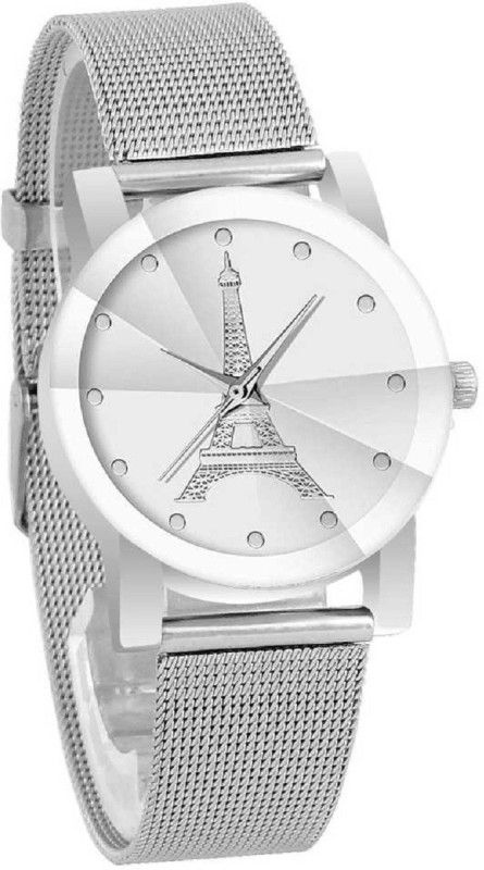 Analog Watch - For Girls Bestseller White Effil Tower Dial Mesh Strap Best Selling Women Watch Light Weight Comfortable Strap
