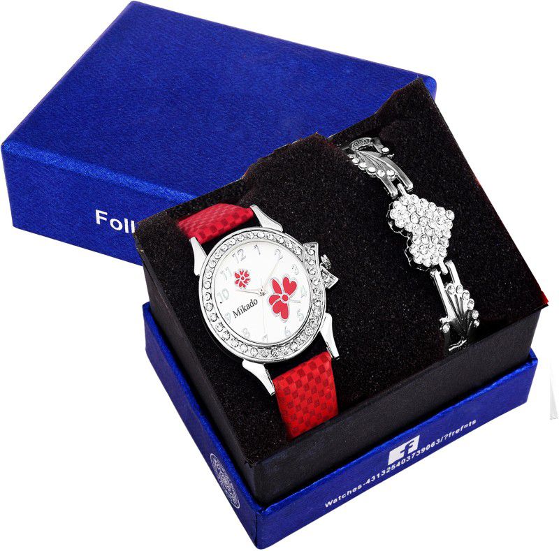Watch And Bracelet Combo Set For Women Analog Watch - For Women Red New Fashion Exclusive Design Watch For Women