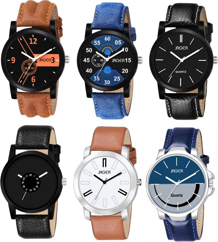 DESIGNER MULTI COLOR LEATHER STRAP WATCH COLLECTION Analog Watch - For Men EXCLUSIVE LEATHER STRAP STYLISH WATCH COMBO EXCLUSIVE FOR MEN & BOYS