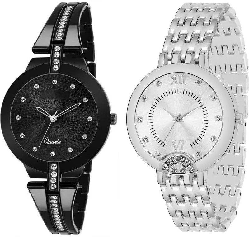 Analog Watch - For Girls Combo pack 2 New Diamond Studded Watch For Girls & Women BB-07721