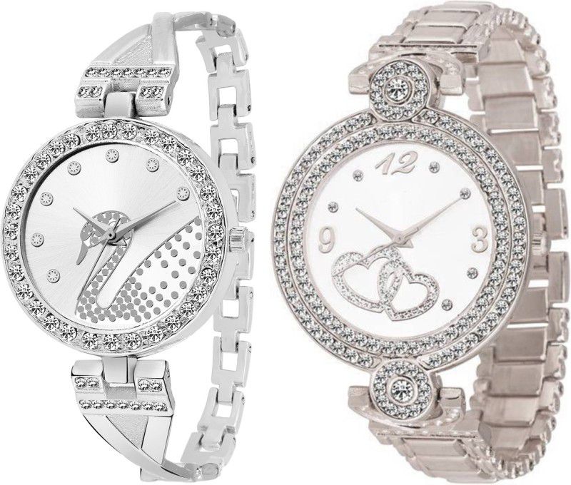 Analog Watch - For Girls Combo pack 2 New Diamond Studded Watch For Girls & Women BB-07259