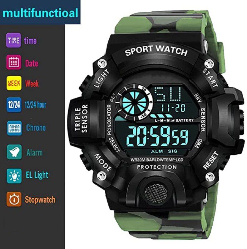 Digital Watch - For Men Men's And Boys Army Style Multifunction Digital Sports
