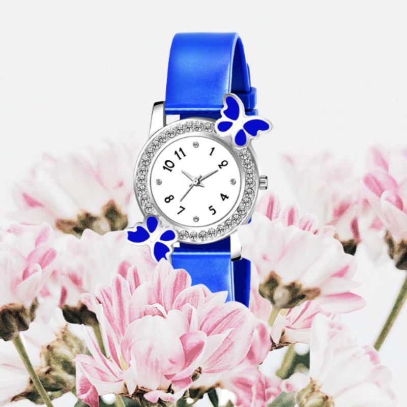 2022 Style Blue Color Watch for Women Analog Watch - For Women Stylish Analog Butterfly Designed Watch for Women
