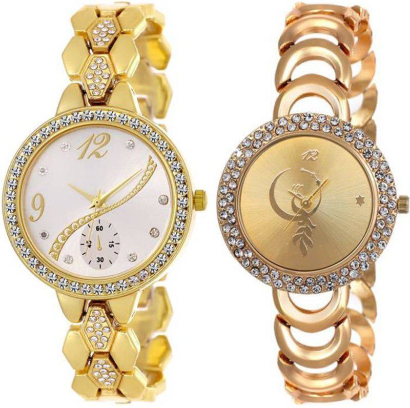 Analog Watch - For Women Combo pack 2 New Diamond Studded Part-Wedding Adition BB-07058
