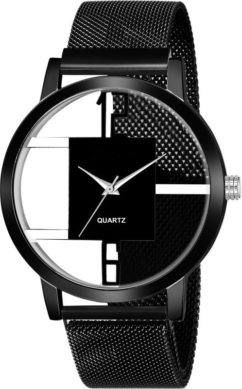 Analog Watch - For Men Luxury Mesh Black 6 To 12 Dial Maganet Buckle Starry sky Quartz Watches For Boys Fashion Mysterious Boys