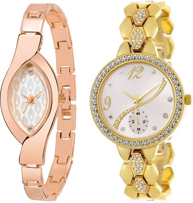 Analog Watch - For Girls Combo pack 2 New Diamond Studded Part-Wedding Adition Analog Watch For Girls & Women BB-07307