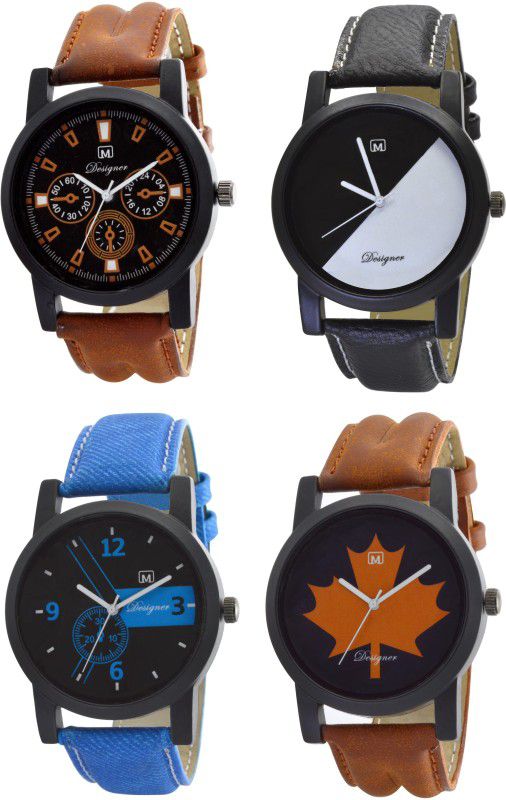 Analog Watch - For Men Analogue Slim Combo pack of 4 Multicolor Watch for Boys & mens Om-221
