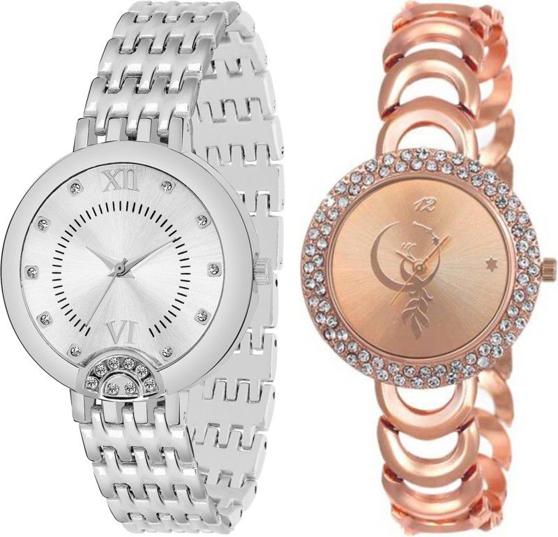 Analog Watch - For Girls Combo pack 2 New Diamond Studded Watch For Girls & Women BB-07113