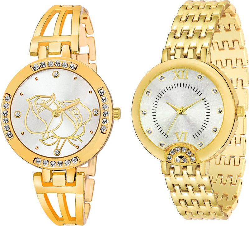 Analog Watch - For Girls Combo pack 2 New Diamond Studded Watch For Girls & Women BB-07673
