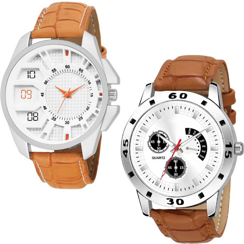 Razyloo High Quality Attractive Model Leather Fancy Watches New Generation Analog Watch - For Men New Collection Unique Design Stylish Best Quality Lowest Prized Partywear Analog