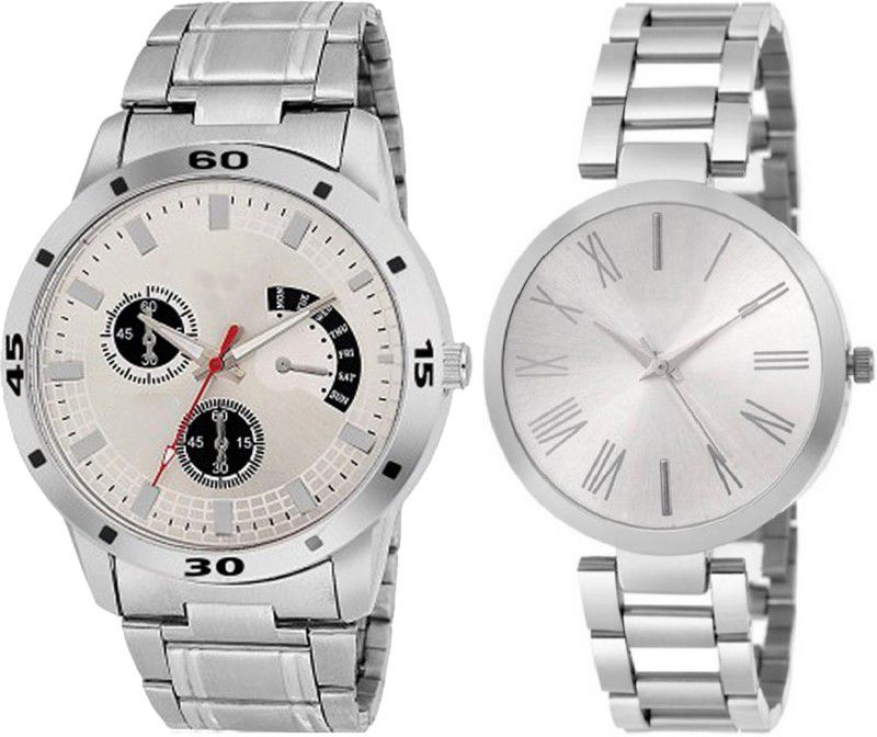 Analog Watch - For Couple Exclusive New Latest Arrival Silver Dial Couple Wear