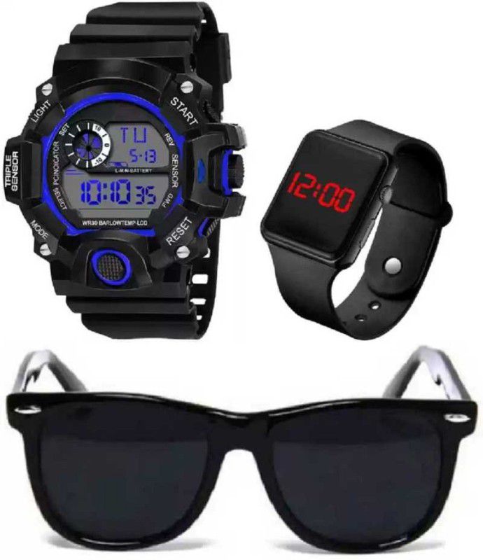 Digital Watch - For Boys & Girls 426-KN-1420 SET OF 3 ( 2021 ) WATCH-02-SUN-GLASS-01 BEST DEAL AND FAST SELLING NEW RETURN GIFT COLLECTION FOR KID'S AND BOY'S Digital Watch - For Boys