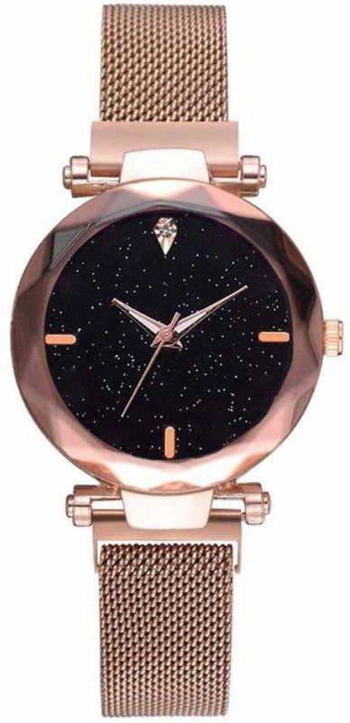 Time Analog Watch - For Girls babari attractive stylist magnet gold watch for girls & woman